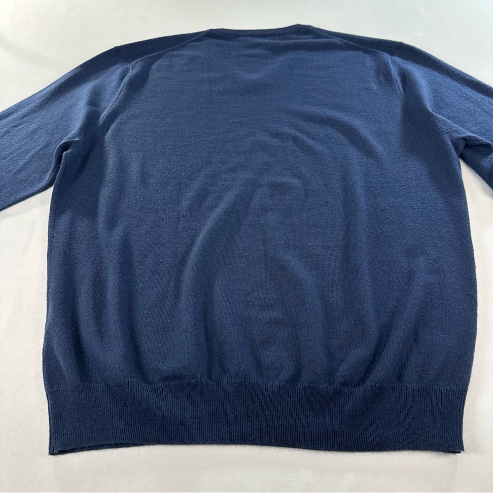 Jos A Bank Sweater Mens XXL Blue 100% Merino Wool V Neck Travelers Collection - Picture 4 of 8